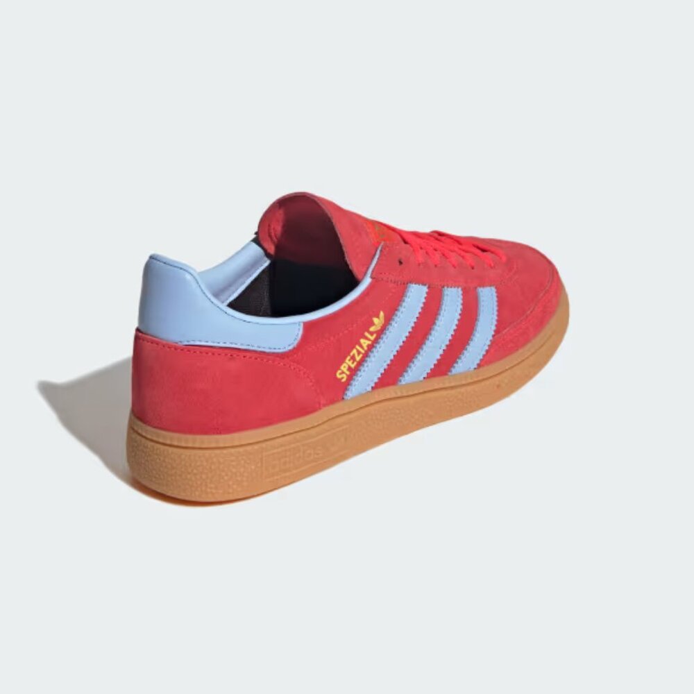 Adidas Handball Spezial Lucid Red Glow Blue Gum Womens JR3607 NEW Multi Sz - Picture 6 of 7